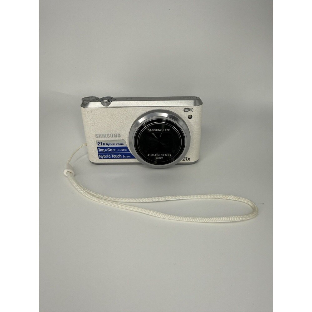Samsung WB350F 16.3MP Digital Camera White - 21x Zoom, 64GB SD, Charger, Tested!